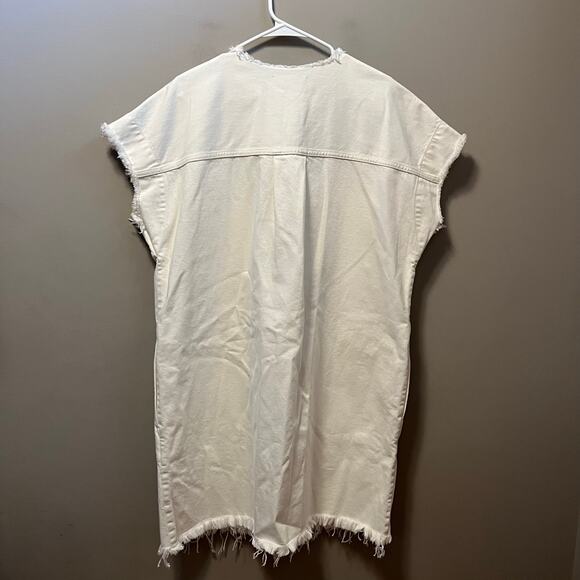 Everlane The Denim Workwear Shirtdress Size Large Organic Cotton in‎ Bone White - Picture 4 of 7